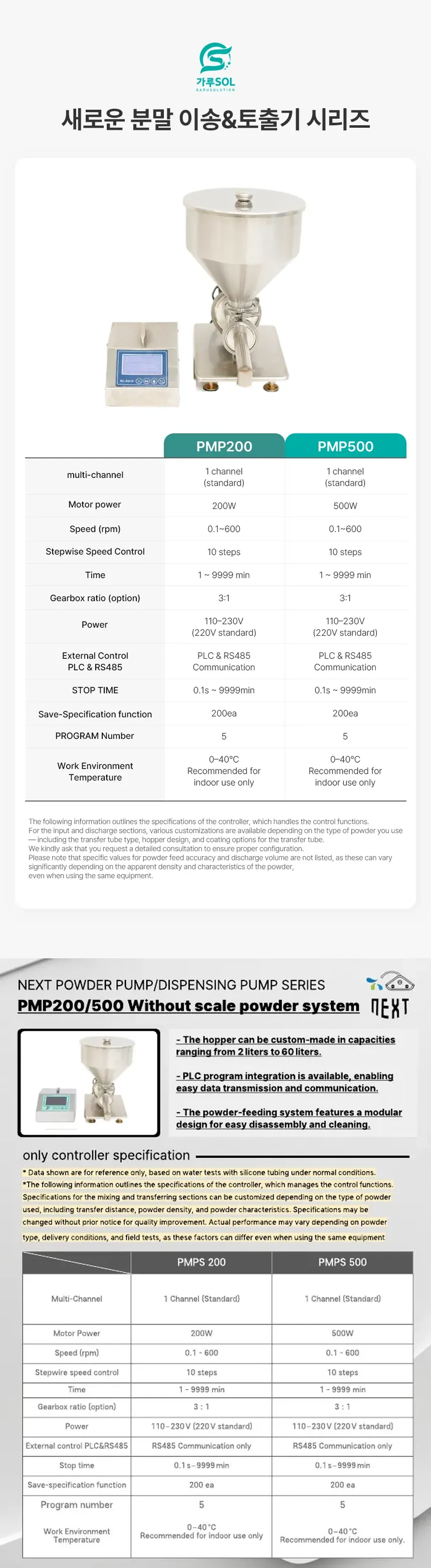 PMP200 PMP500 분말펌프 파우더펌프 상세 이미지 1